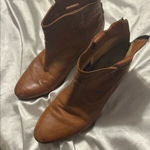 Frye Tan Leather Ankle Booties